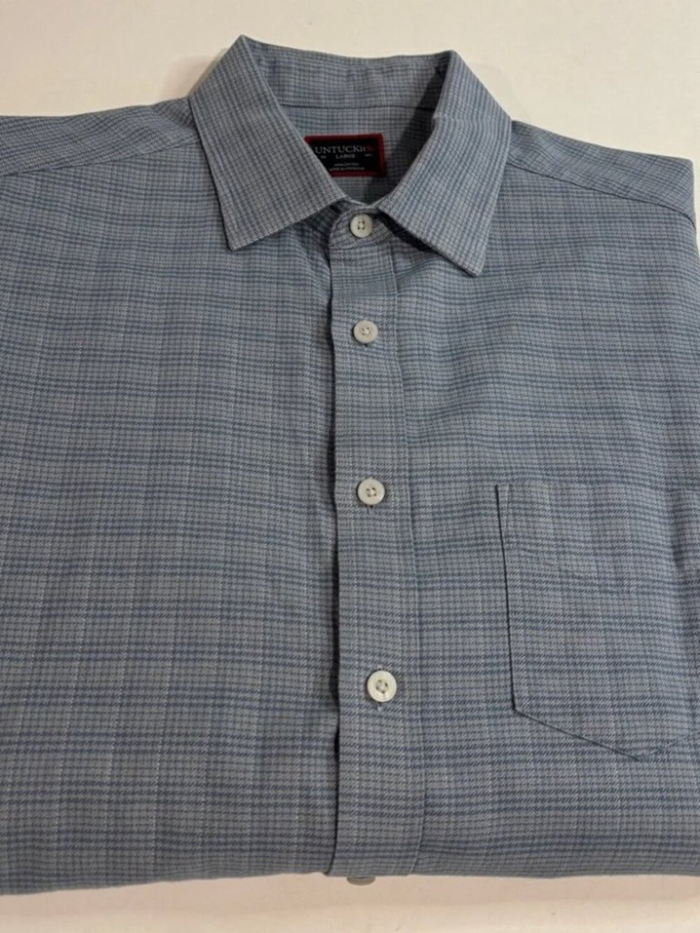 UNTUCKit Encosta Long Sleeve Shirt (Blue Pattern) - XXL Regular Fit